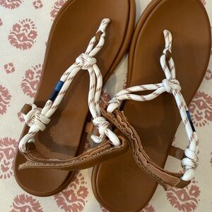Sperry Brown and White Knotted Sandals